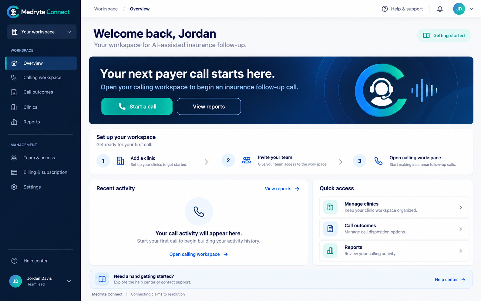 Medryte Connect AI-powered accounts receivable calling